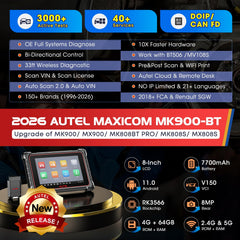 Autel V150 wireless VCI beside scanner enabling hands‑free diagnostic range
