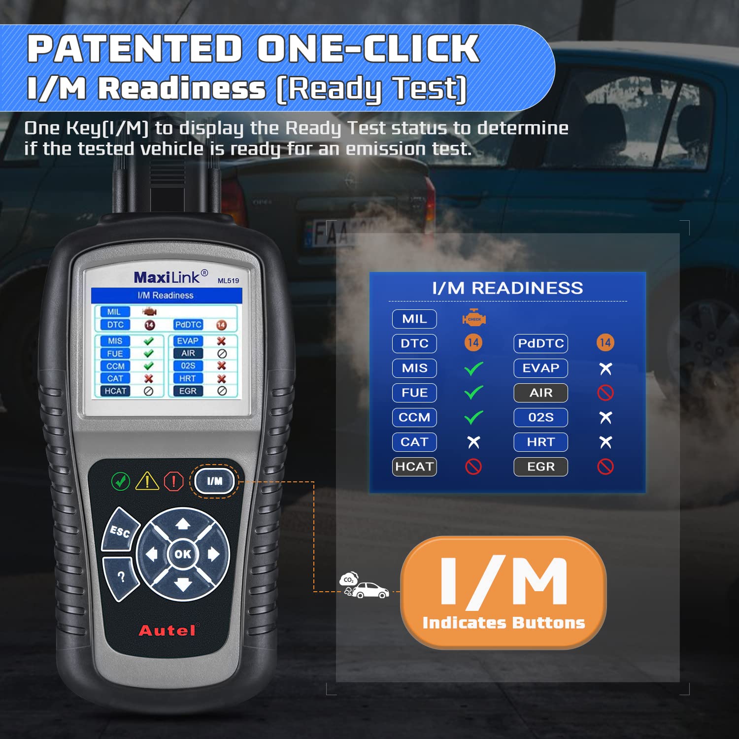 Autel ML519 displaying live data graph and text for clear troubleshooting benefit