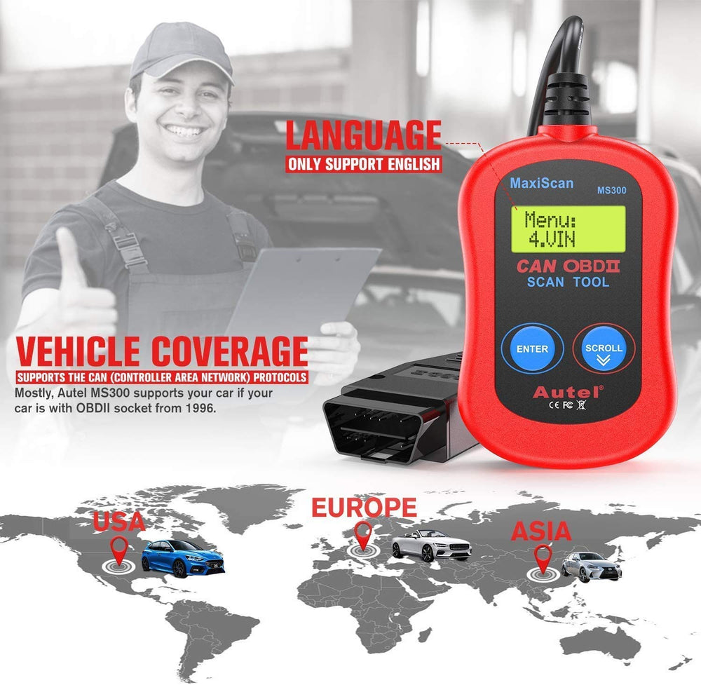Autel MS300 showing I/M Readiness monitors on display, helping prepare for emissions test