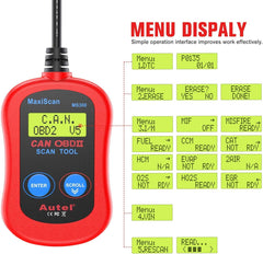 Autel MS300 screen close-up displaying DTC code and definition, helping fast troubleshooting