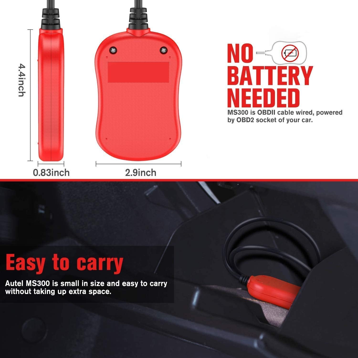Autel MS300 with included software CD and manual, providing offline code definition resources