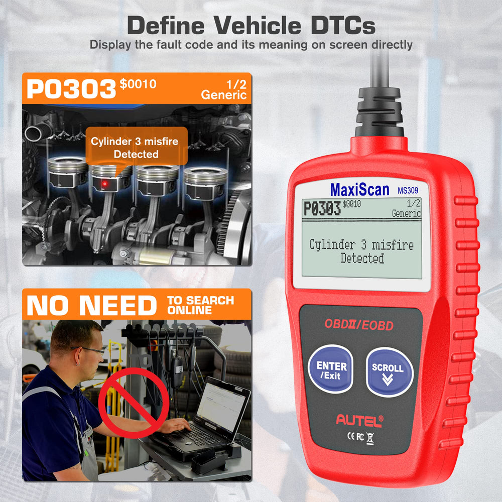 Autel MS309 close-up of two buttons for simple one-hand operation and navigation