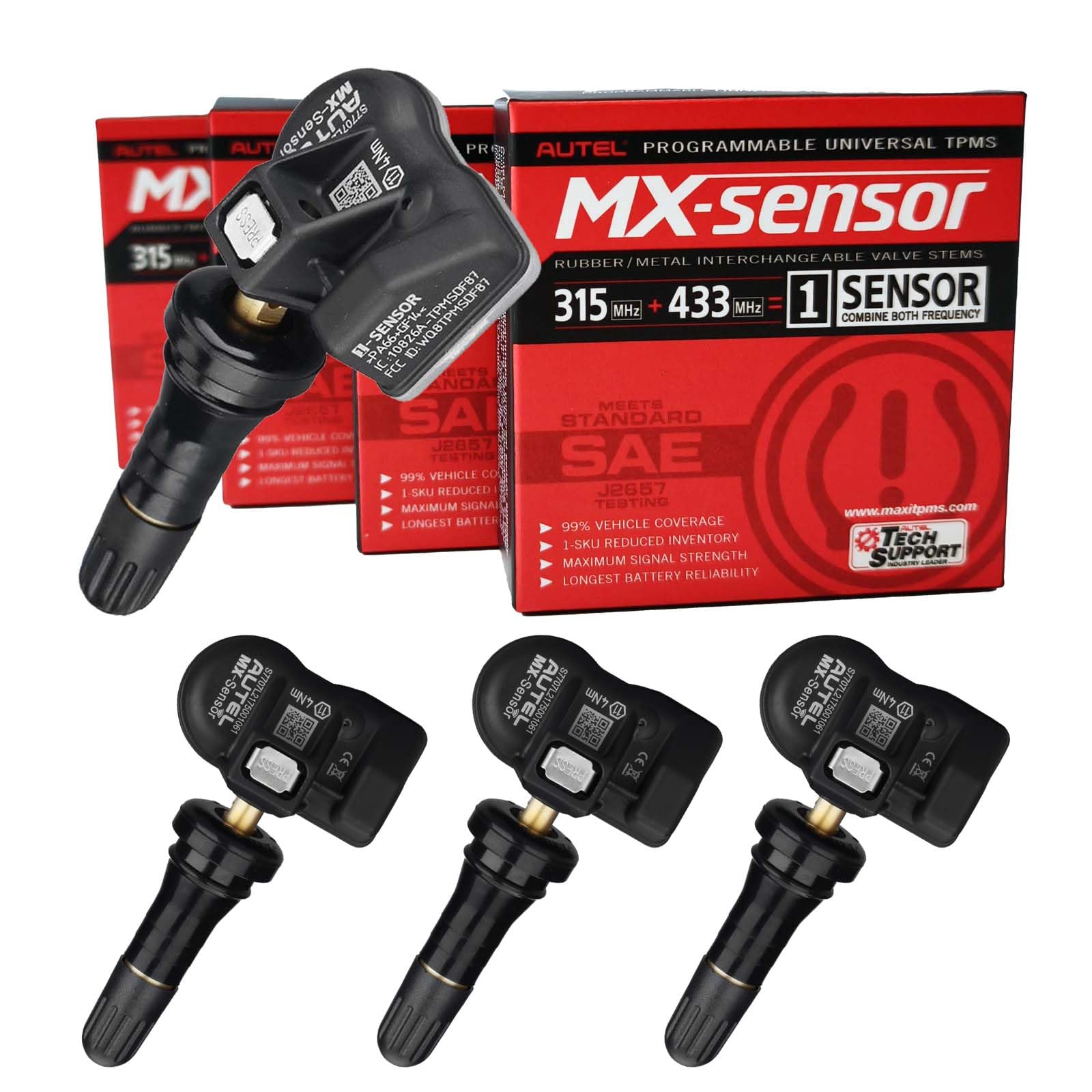 Autel MX sensor front packaging showing brand and compatibility benefits