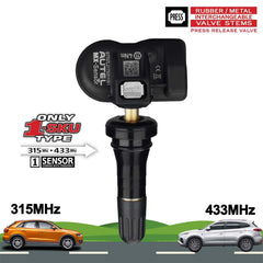 Autel MX sensor mounted on wheel showing strong signal and fitment