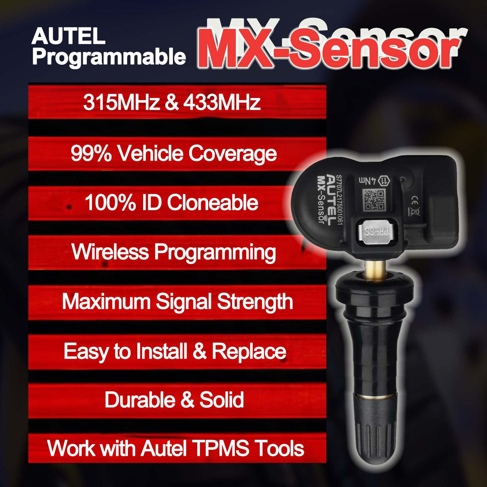 Autel MX sensor close-up of press-in valve highlighting easy installation