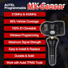 Autel MX sensor close-up of press-in valve highlighting easy installation