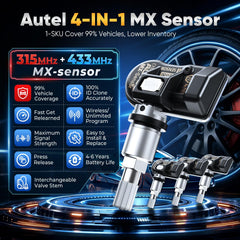 Autel MX-Sensor close-up of interchangeable valves for quick swaps