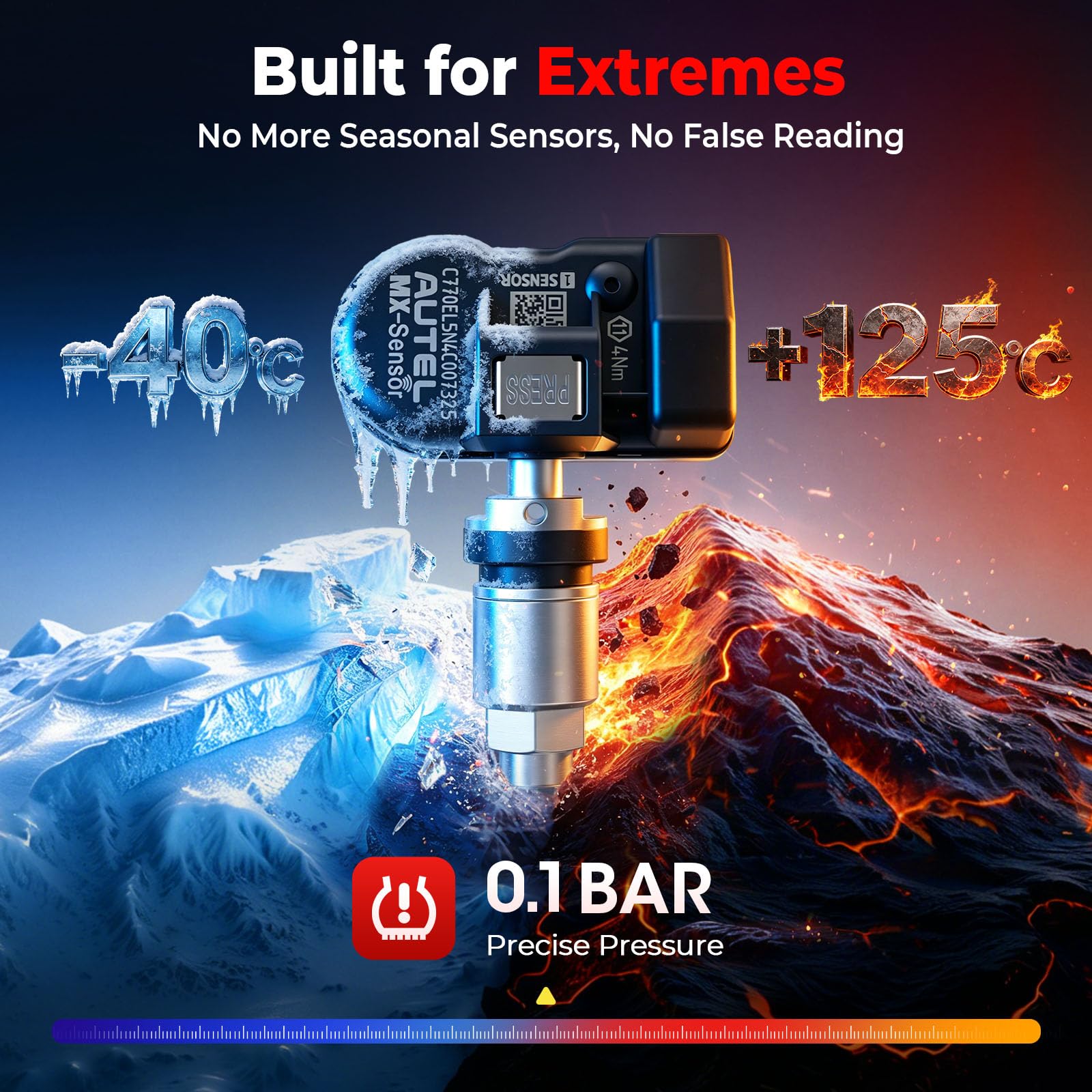 Autel MX-Sensor label highlighting dual-band 315/433 MHz compatibility for coverage