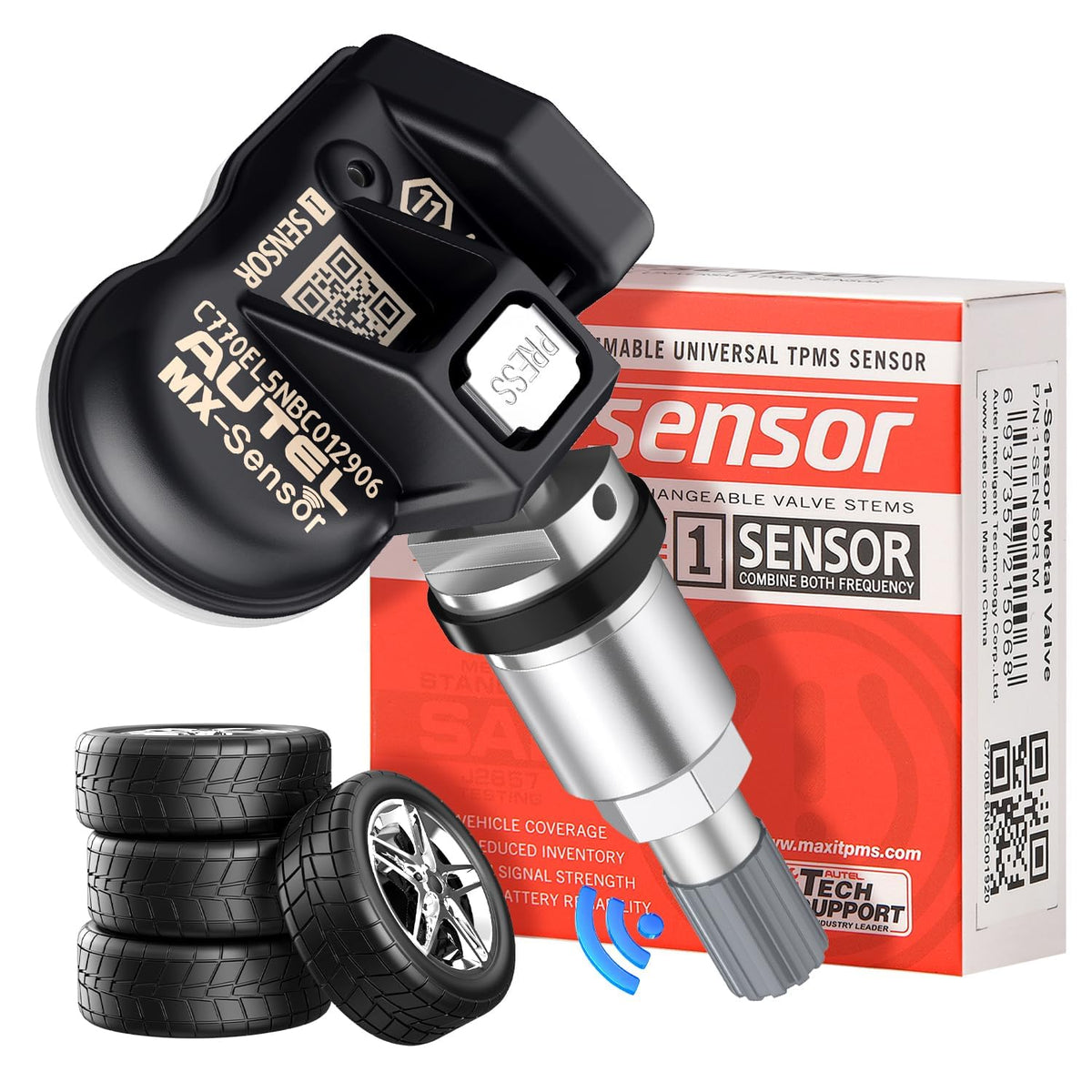Autel MX-Sensor front packaging showing product and compatibility benefits