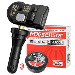 Autel MX-Sensor front view showing compact TPMS design and quick install benefit