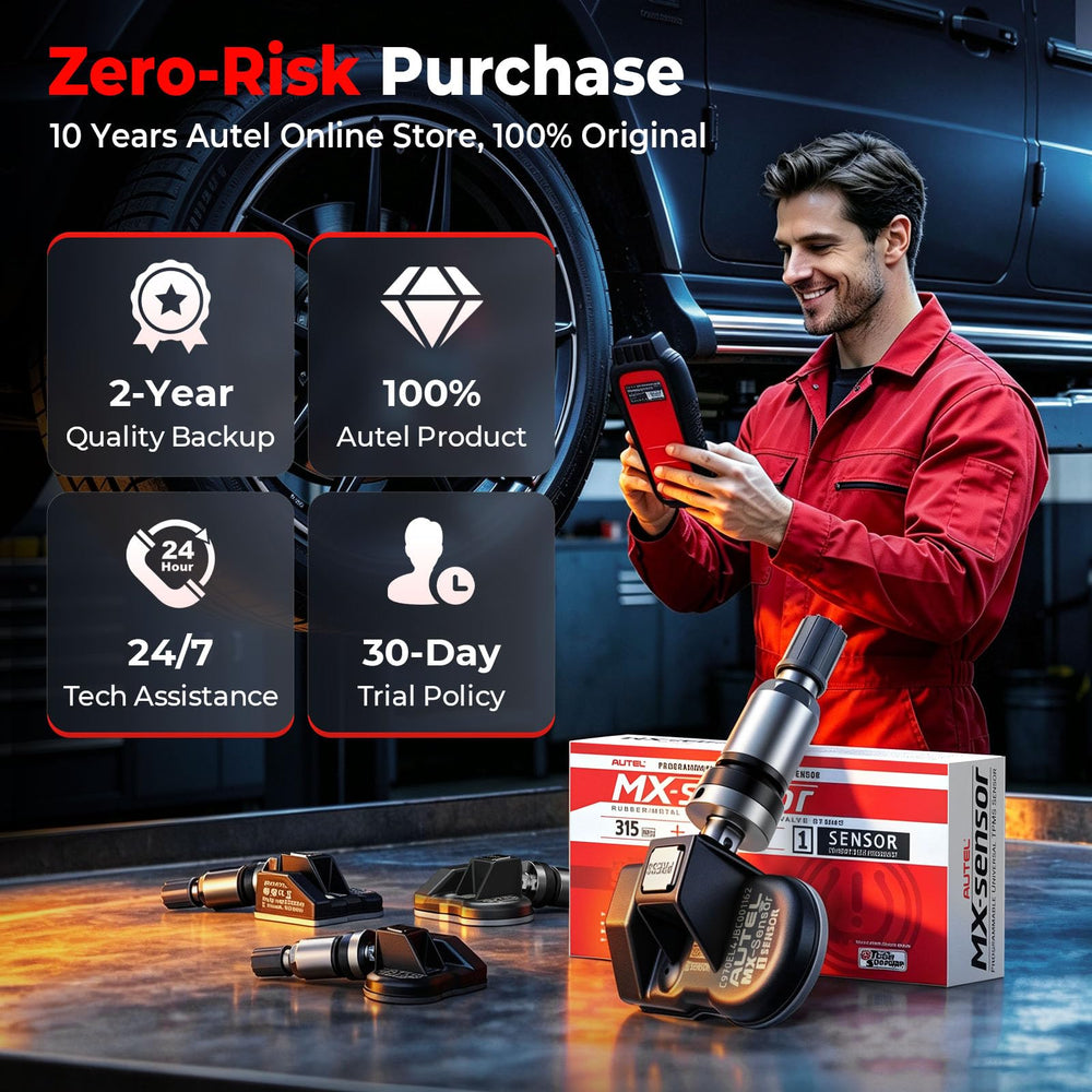 Autel MX-Sensor installed in workshop with technician, speeds shop throughput