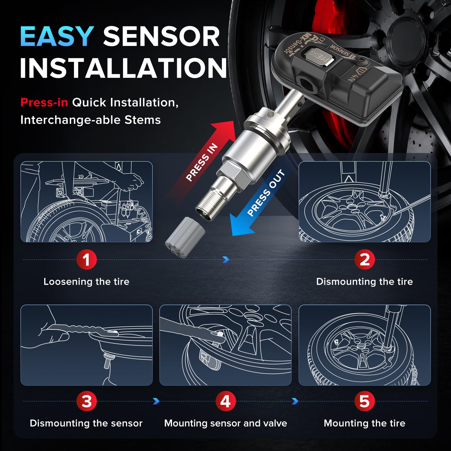 Autel MX-Sensor installed on wheel in garage showing shop-ready solution