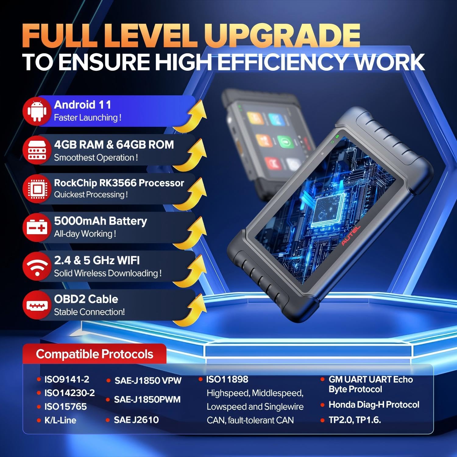 Autel MX808S paired with MV108S endoscope for visual inspection in tight spaces