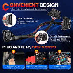 Autel connected to vehicle DLC demonstrating easy in-car installation benefit