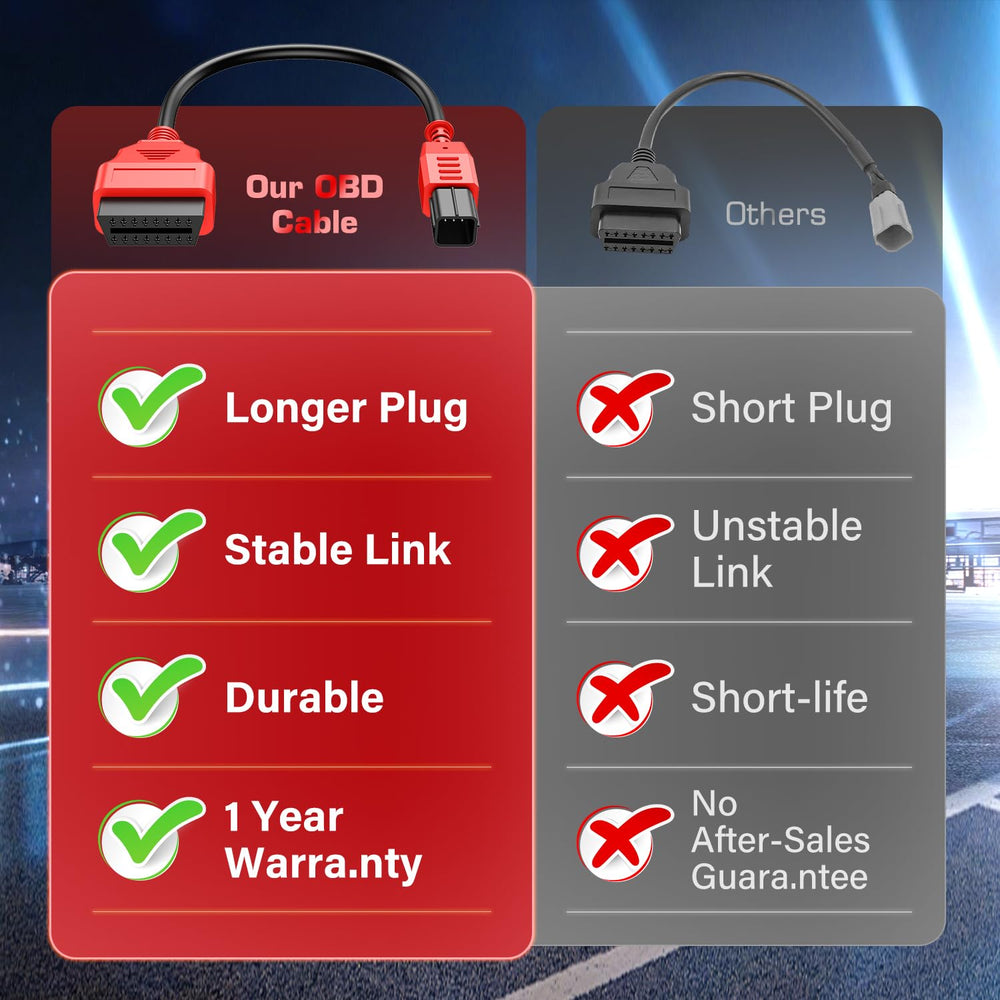 Autel cable next to ruler showing compact 30cm length for tidy setup