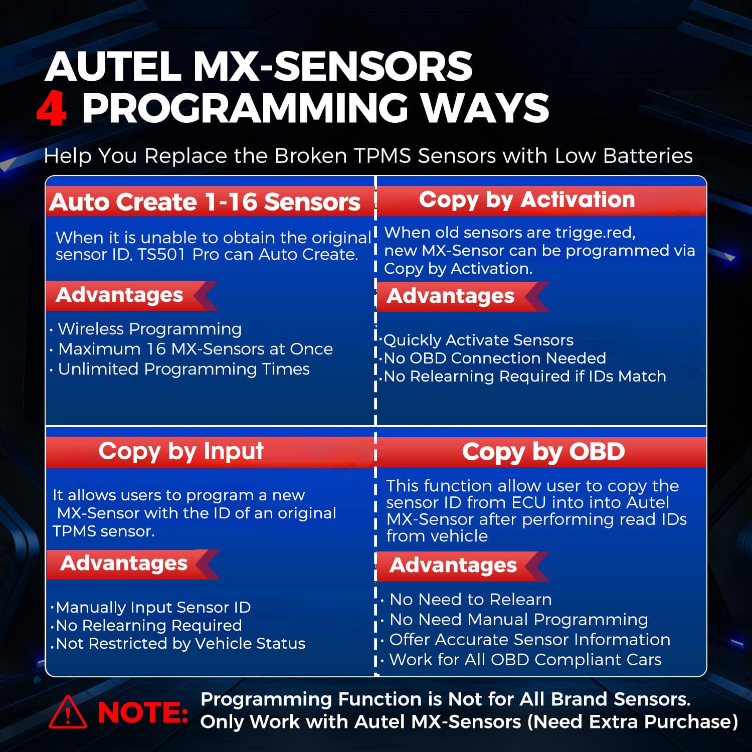 Autel TS501 PRO activating a TPMS sensor to read pressure and battery