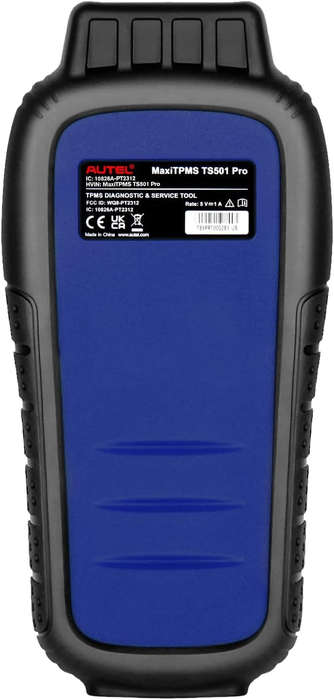 Autel TS501 PRO in a tire shop setting performing TPMS diagnostics