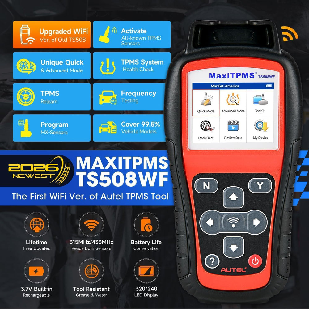 Autel TS508WF back detail with textured grip for secure handling