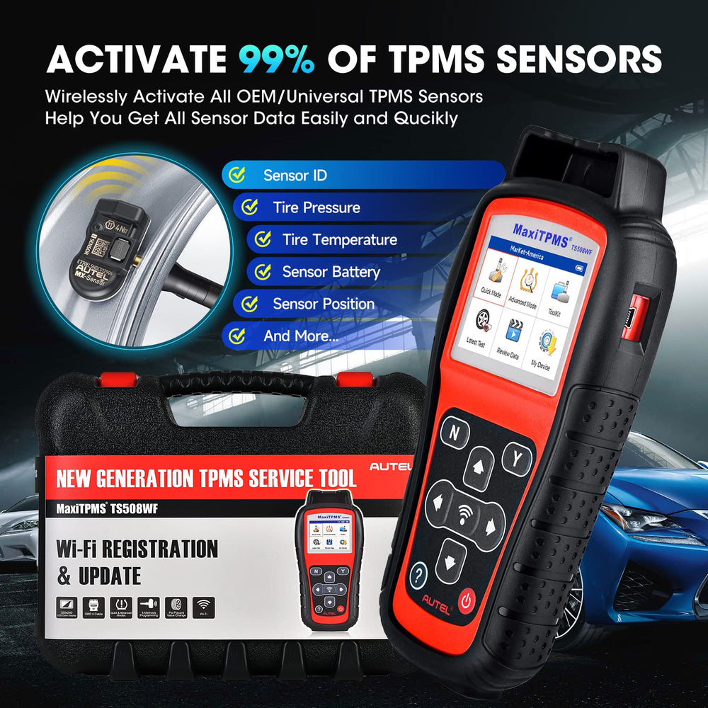 Autel TS508WF displaying data review and printable diagnostic report