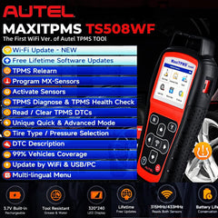 Autel TS508WF screen active on home menu, fast mode selection for efficient repairs