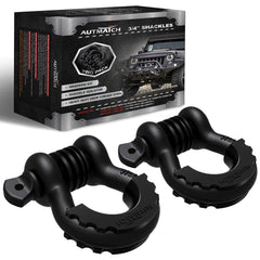 AUTMATCH front view of 3/4" D ring shackle two-pack showing hardware benefits