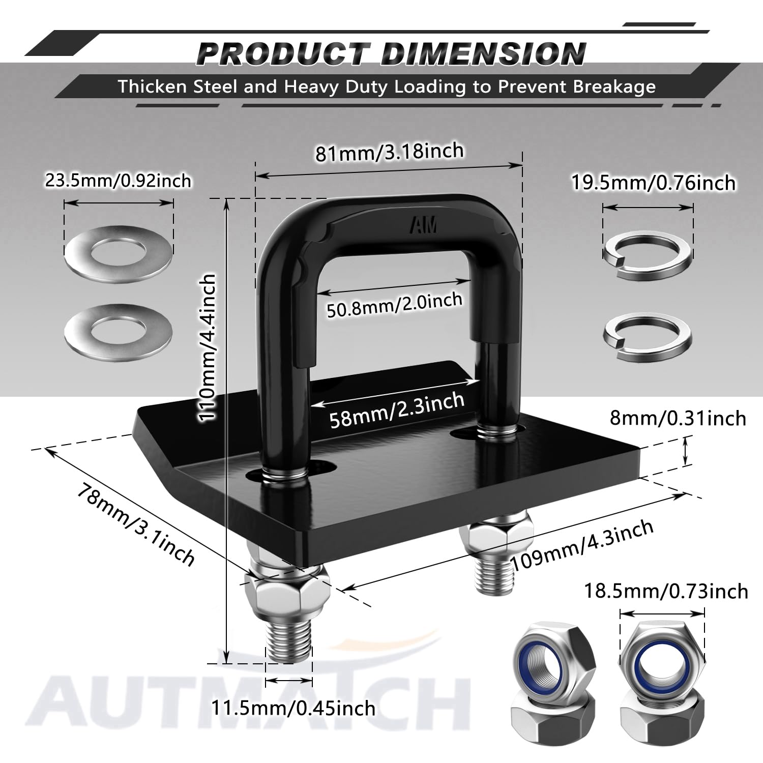 AUTMATCH hardware kit laid out with corrosion-resistant parts for durable use