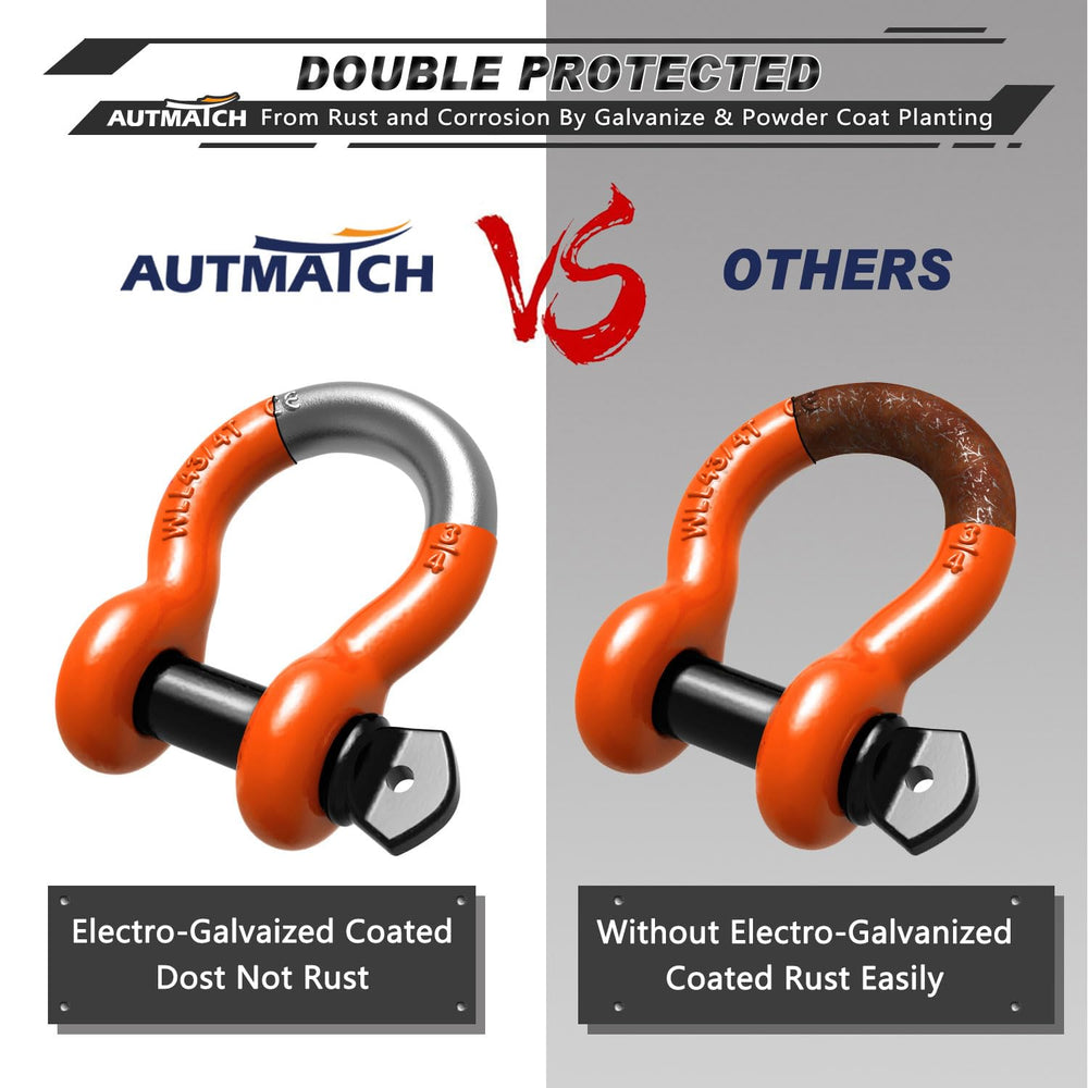 AUTMATCH shackles attached to truck during recovery providing strong anchor