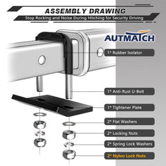 AUTMATCH tightener plate with U-bolt assembly offering secure clamping