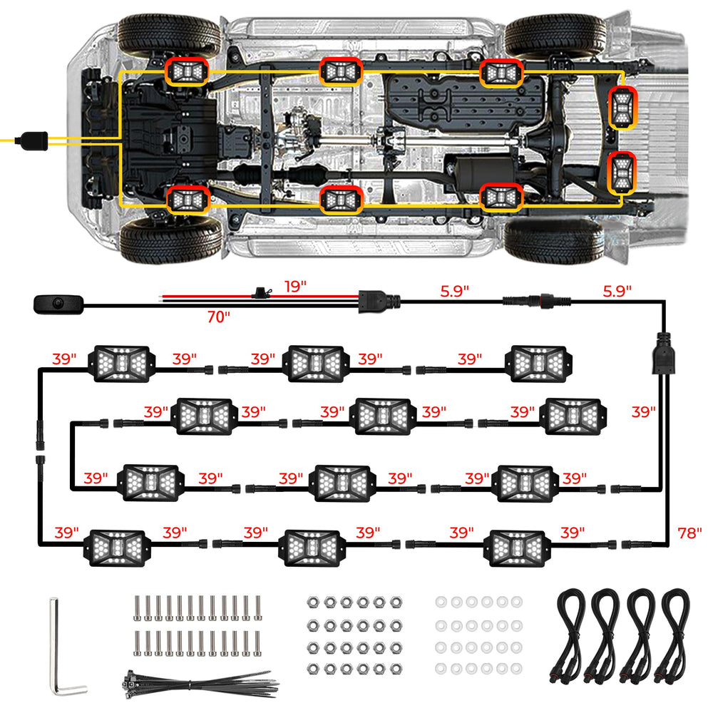 Auto Buero pod beside ruler showing compact size and easy hidden mounting