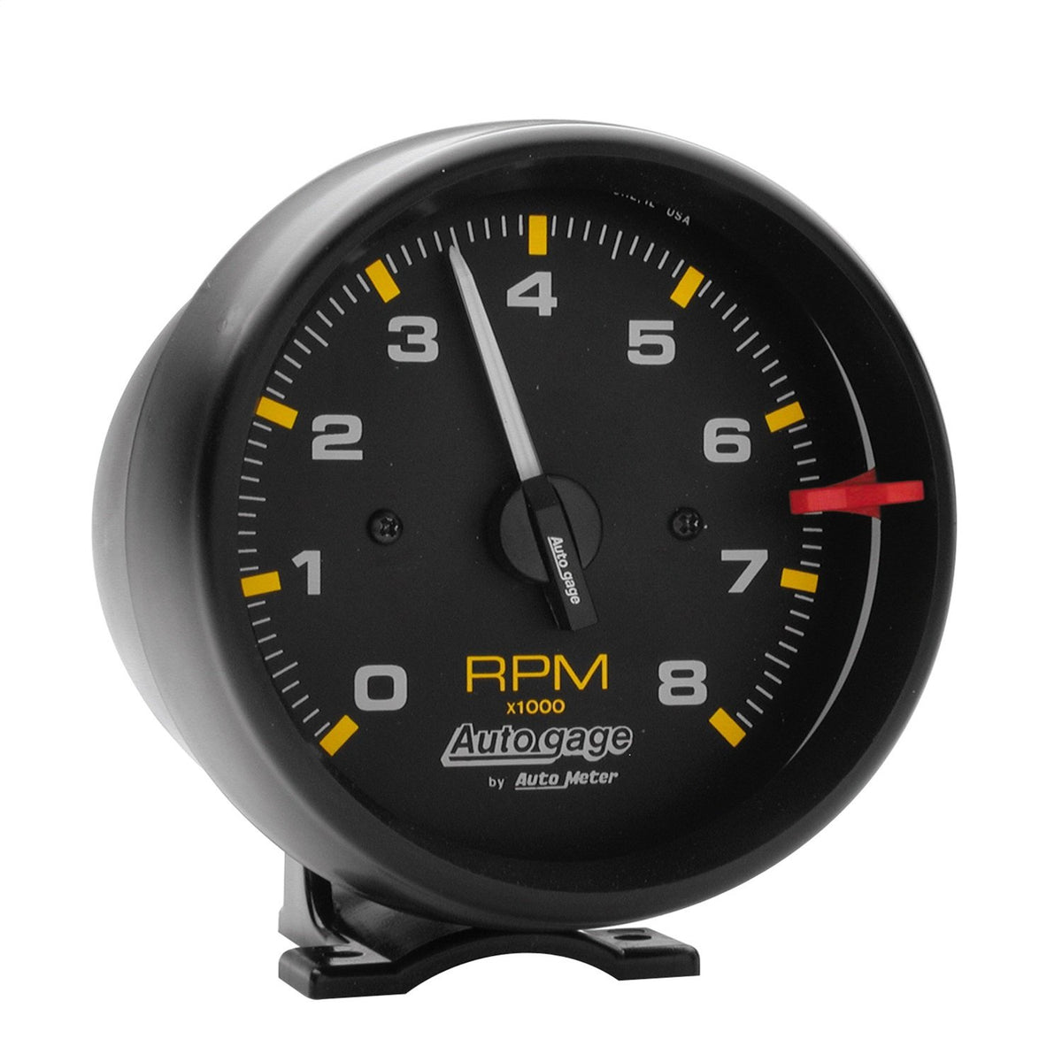 AUTO METER 2300 front view showing black dial and bezel for clear RPM reading