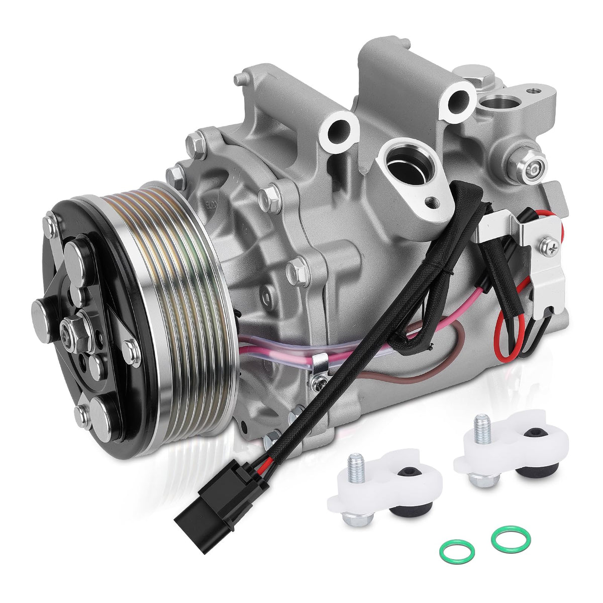 AUTOBABA front view of compressor showing overall fit and improved cooling