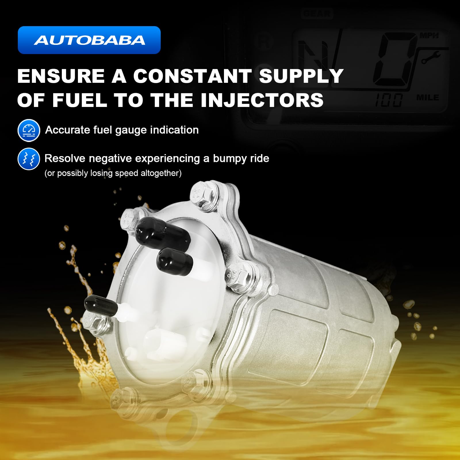 AUTOBABA fuel pump installed in Honda ATV demonstrating correct OEM alignment