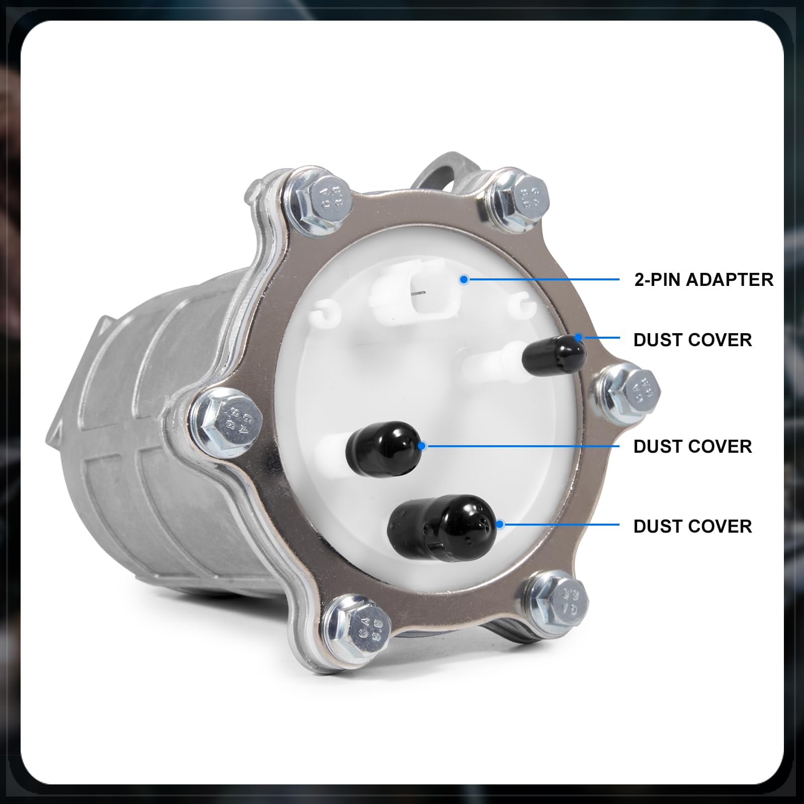 AUTOBABA fuel pump held in hand to show compact size and easy handling