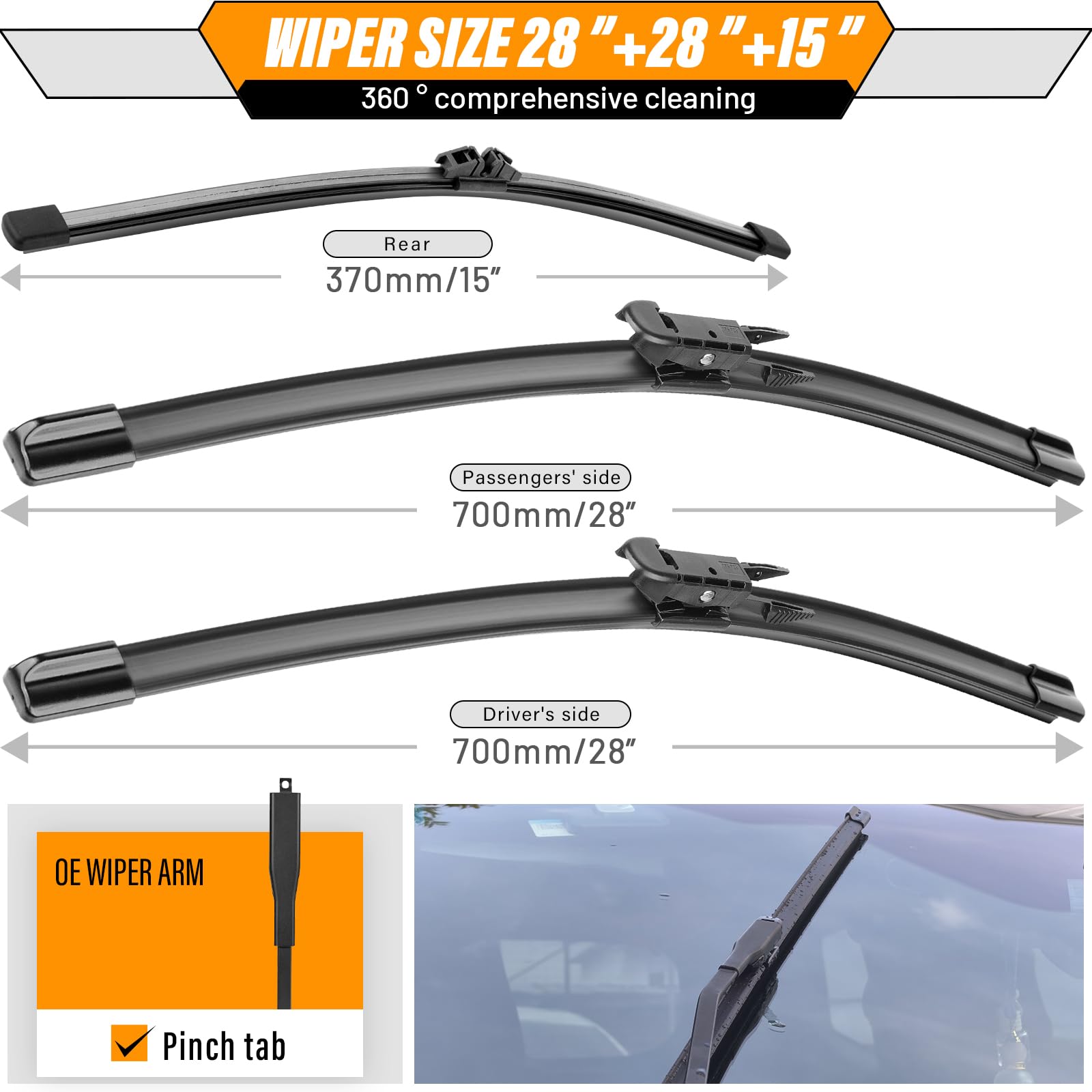 AUTOBOO three-blade set laid out, showing complete replacement convenience
