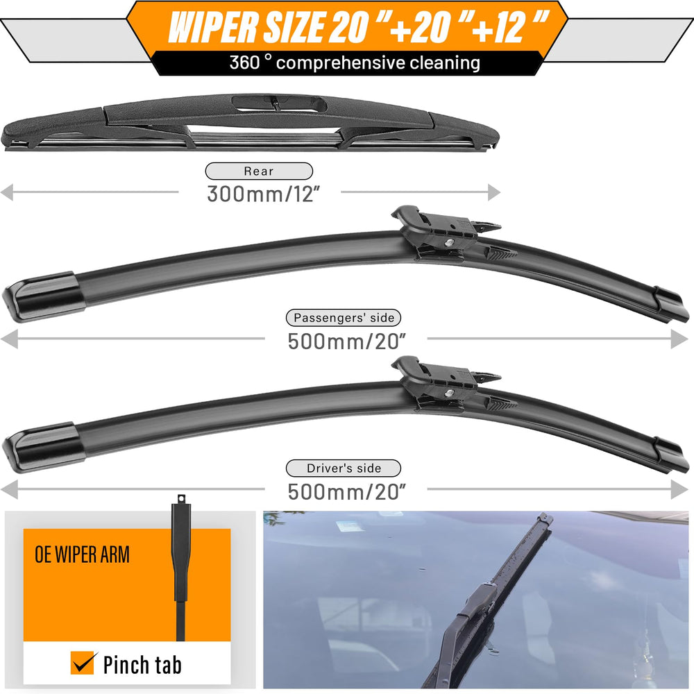AUTOBOO blade rubber edge close-up showing smooth wipe and weather resistance