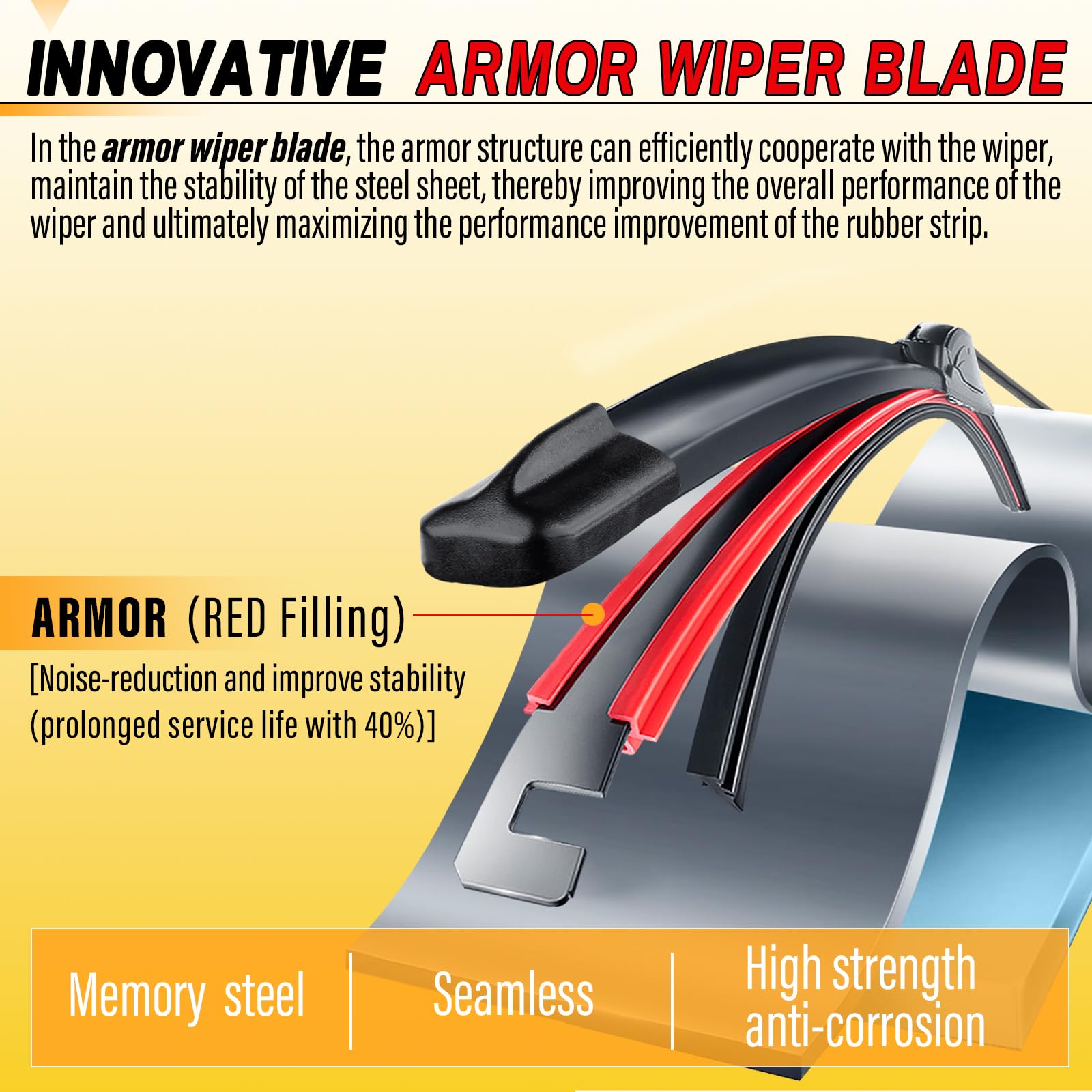 AUTOBOO close-up of rubber wiping edge delivering streak-free visibility