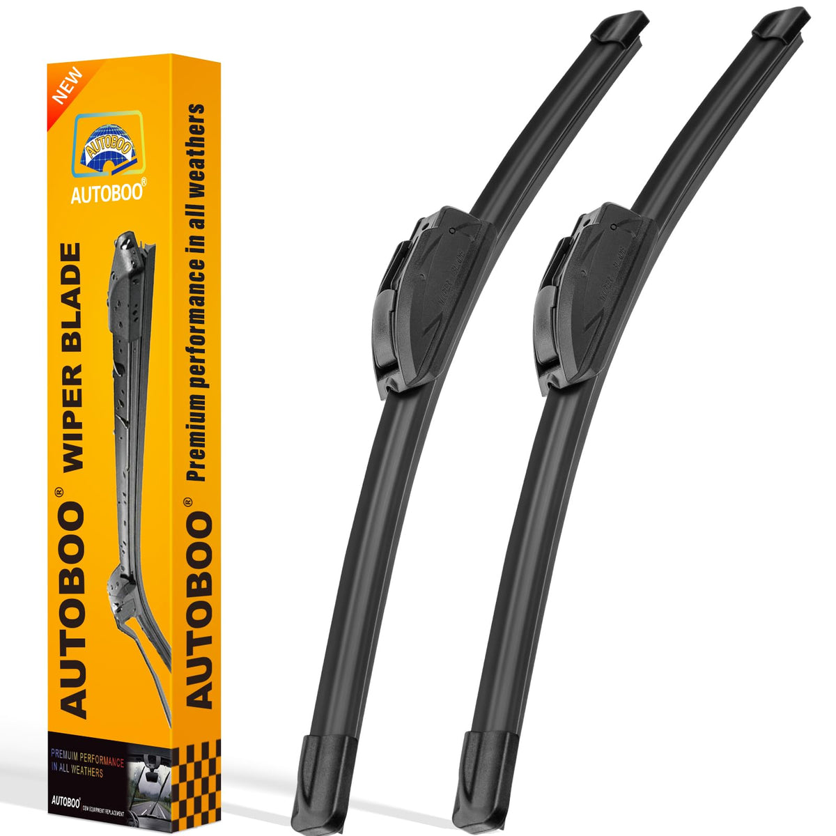 AUTOBOO front packaging showing 24" and 21" blades for quick identification and purchase