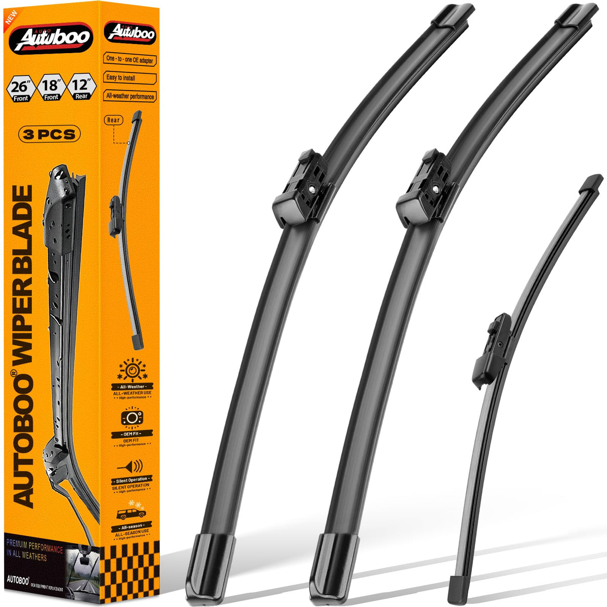AUTOBOO front packaging showing full 3-piece Taos replacement benefits