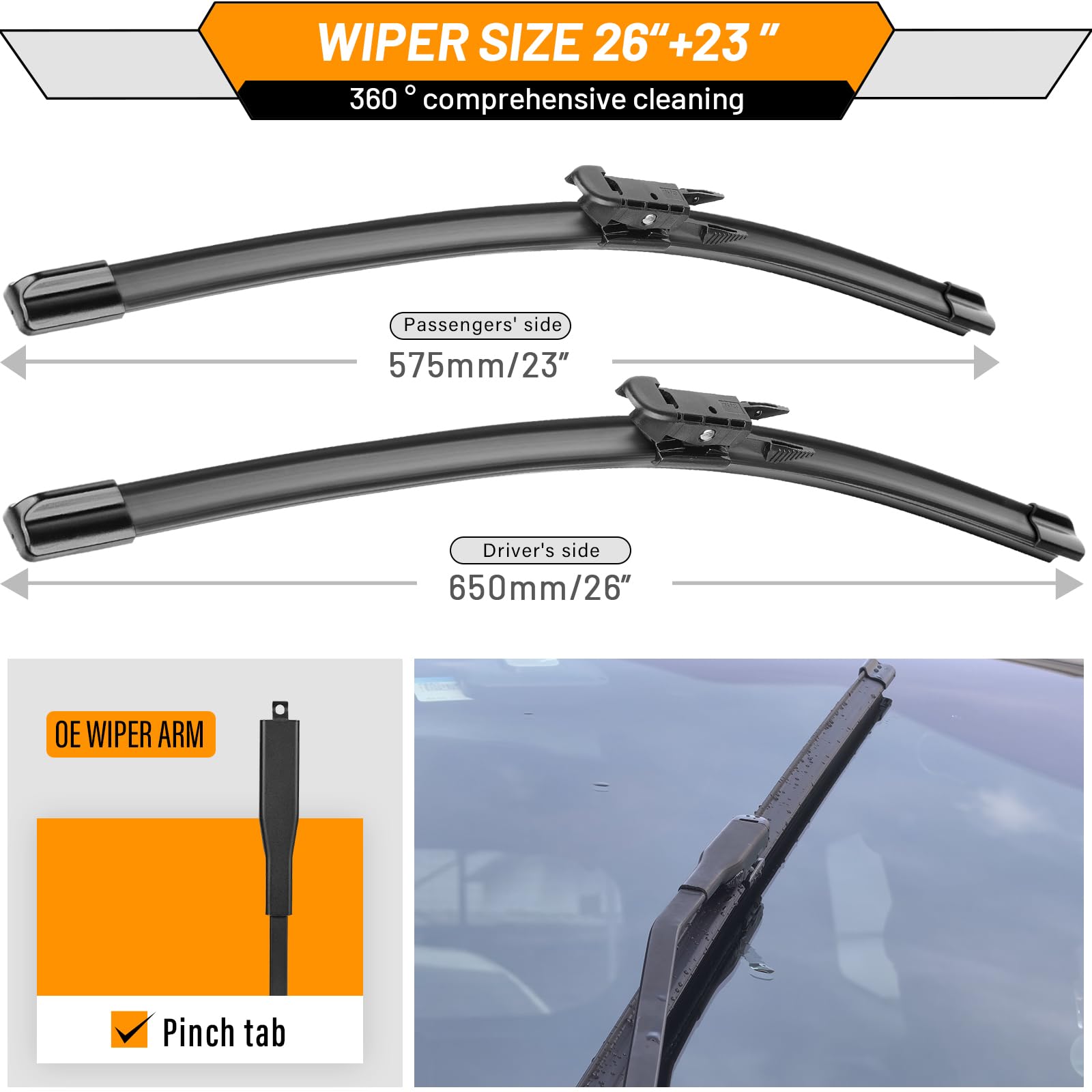 AUTOBOO blades installed on Toyota Tundra windshield offering improved visibility in rain