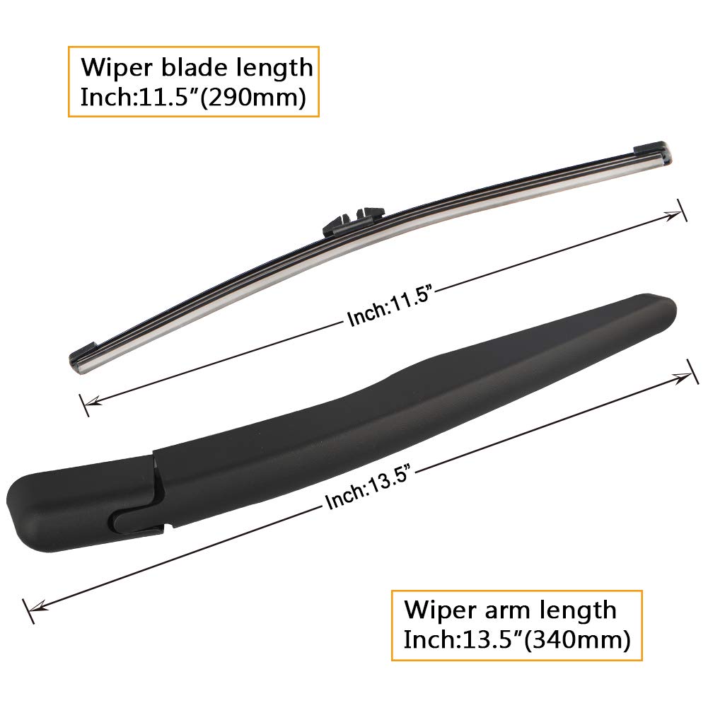 AUTOBOO side profile of the rear wiper arm highlighting low-profile frame