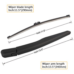 AUTOBOO side profile of the rear wiper arm highlighting low-profile frame