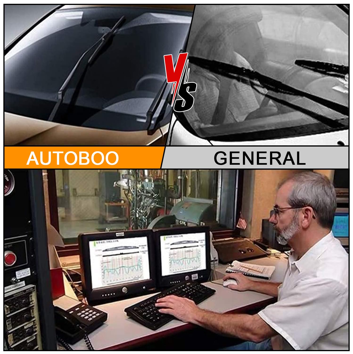 AUTOBOO 22" and 20" blades side-by-side for accurate size reference