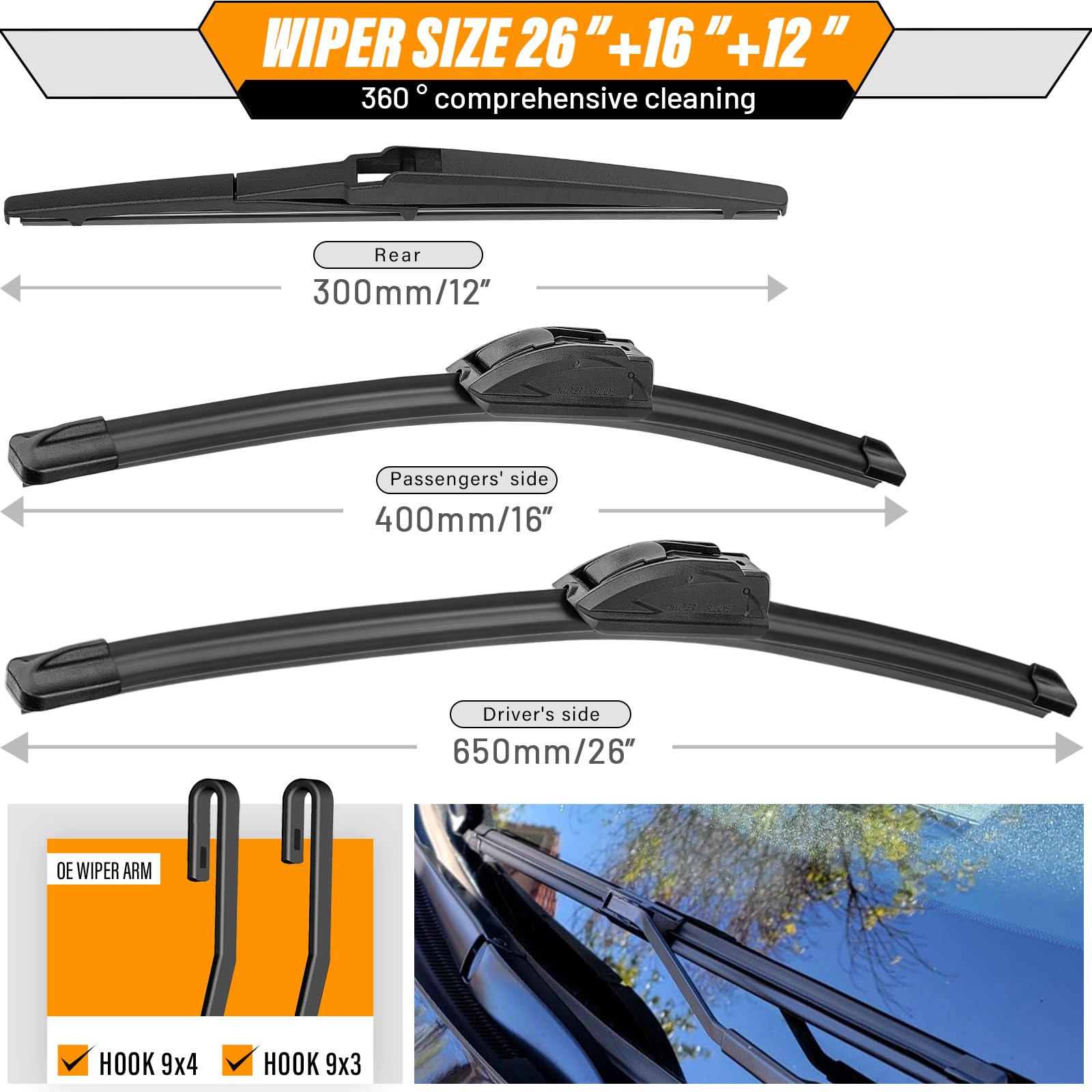 AUTOBOO spoiler detail distributing pressure for consistent glass contact