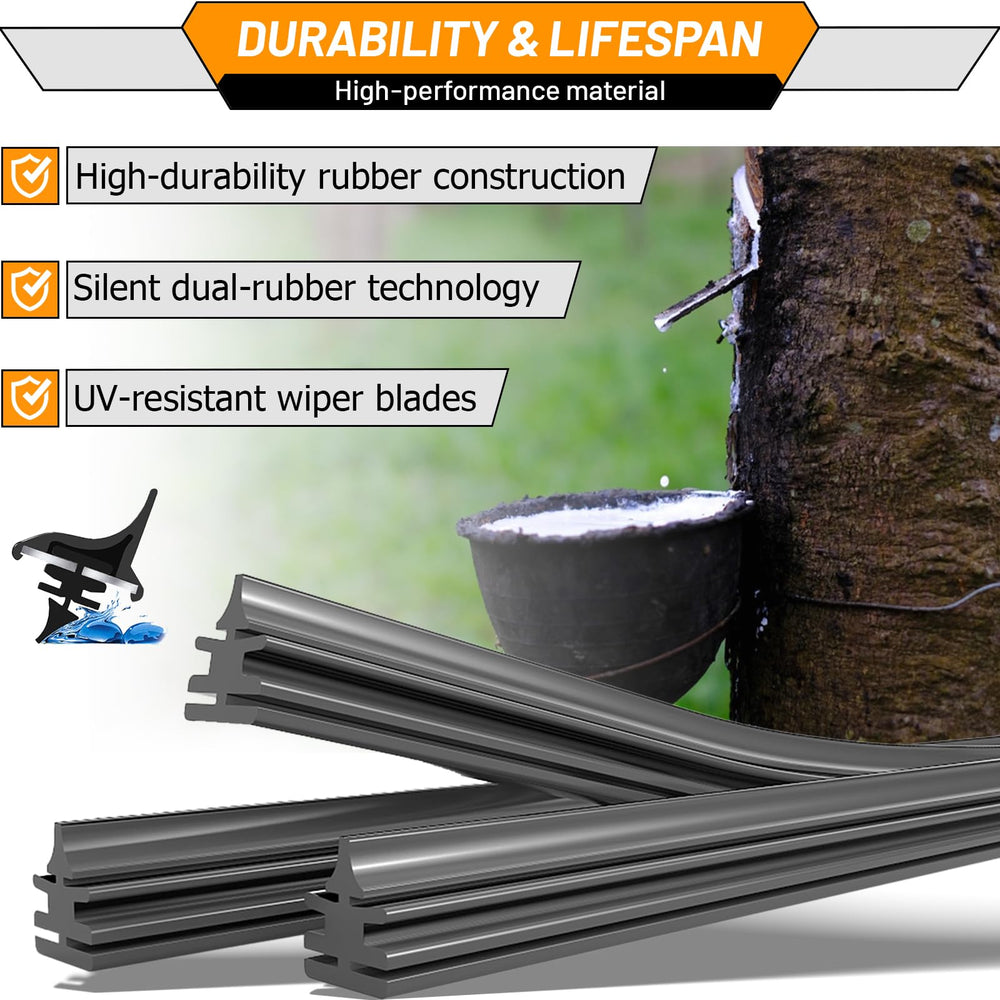AUTOBOO blades clearing rain on windshield illustrating all-weather reliability
