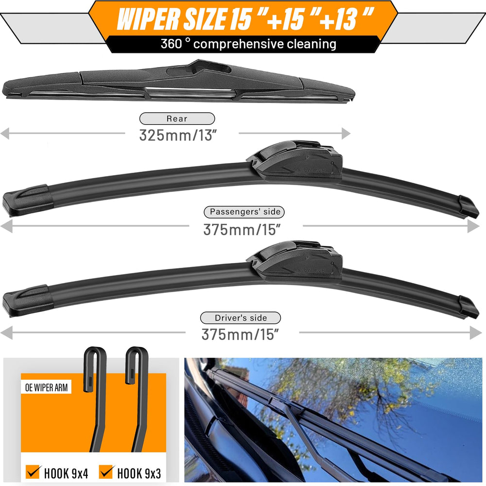 AUTOBOO 13-inch rear blade close-up for rear visibility benefit