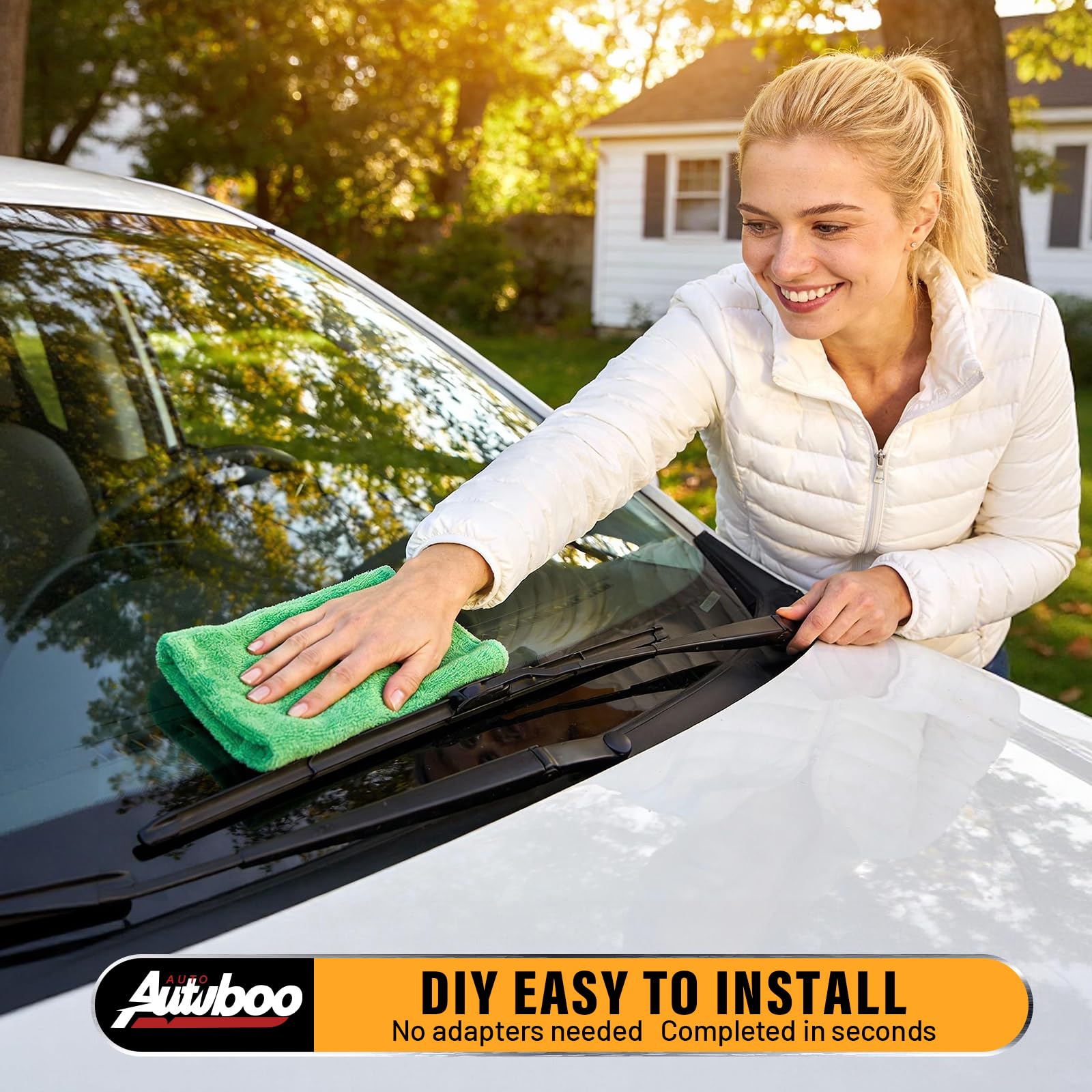 AUTOBOO sweep pattern on windshield highlighting even contact