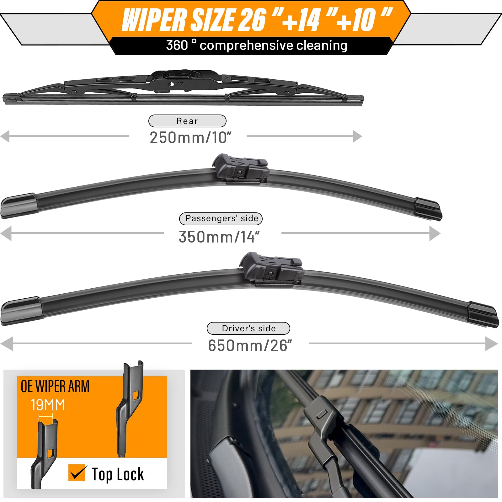 AUTOBOO wiper clearing wet windshield improves visibility