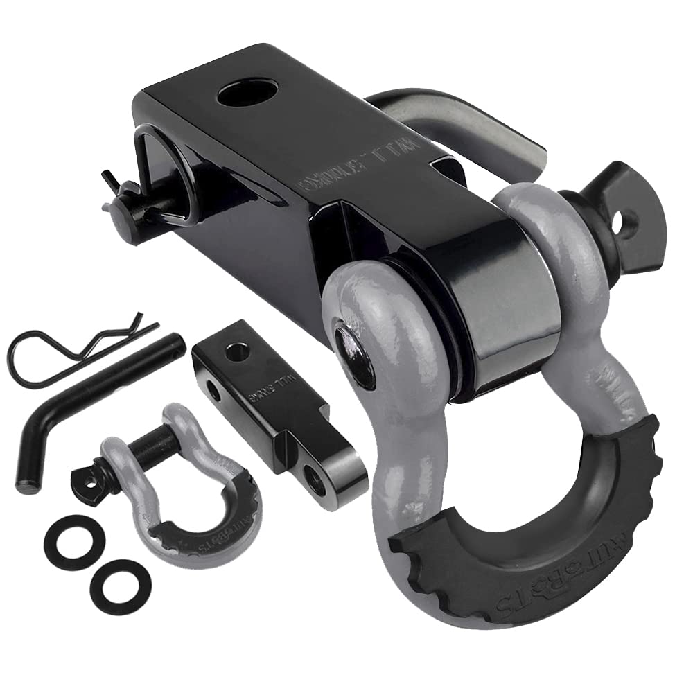 AUTOBOTS front view of gray 2-inch hitch receiver showing robust construction and fit