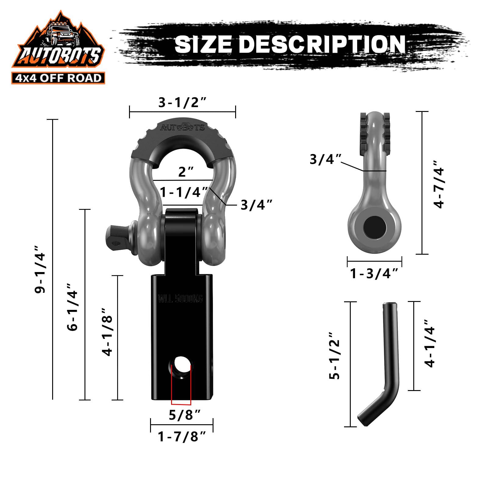 AUTOBOTS hitch receiver next to ruler showing scale and installation sizing benefit