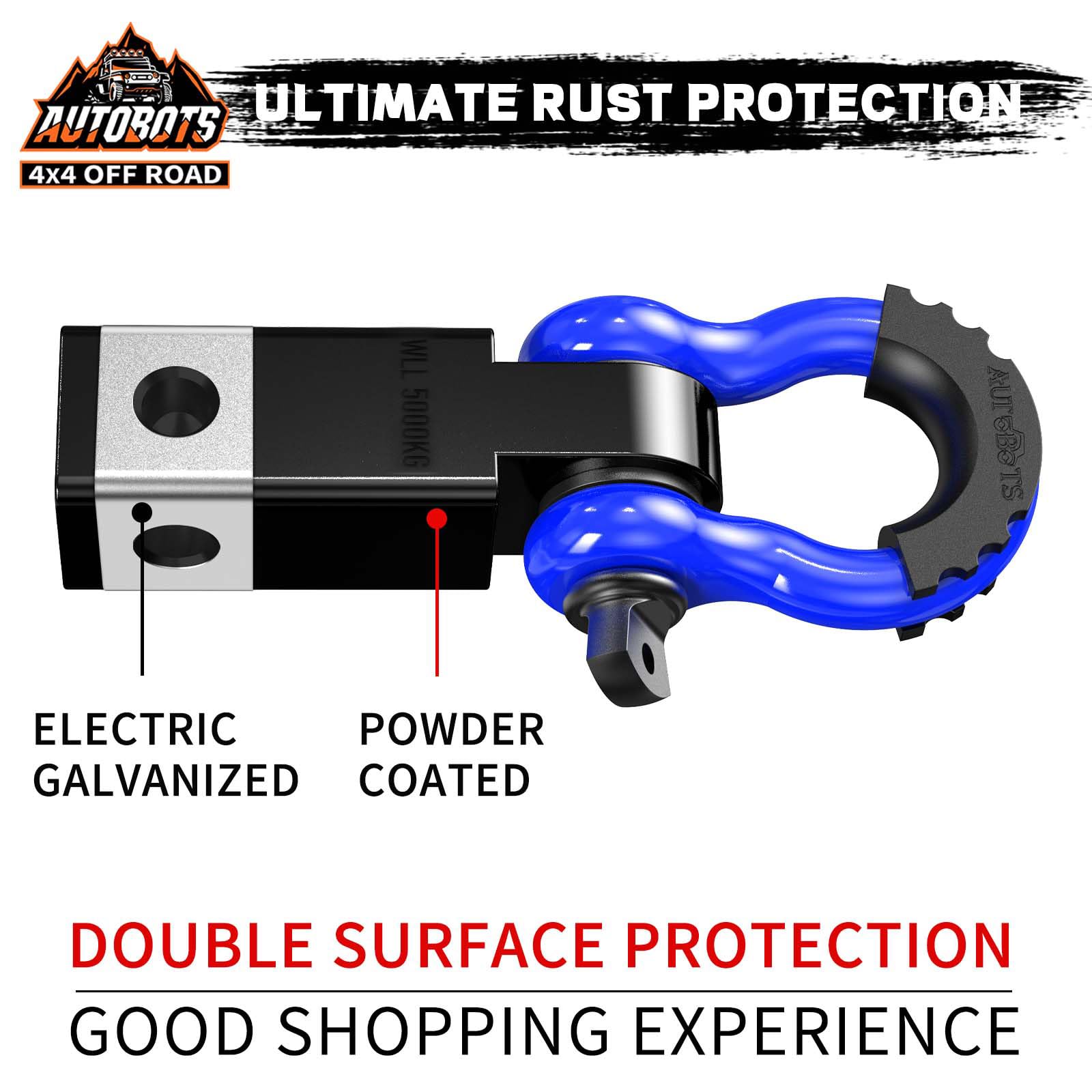 AUTOBOTS finish detail showing electro-galvanized and powder coat protection
